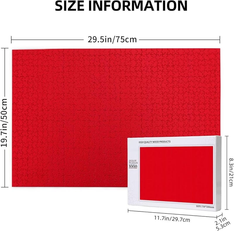 بازل فايا 1000 قطعة للبالغين ديكور المنزل اللون الأحمر 29.5 × 19.7 بوصة - Image 3